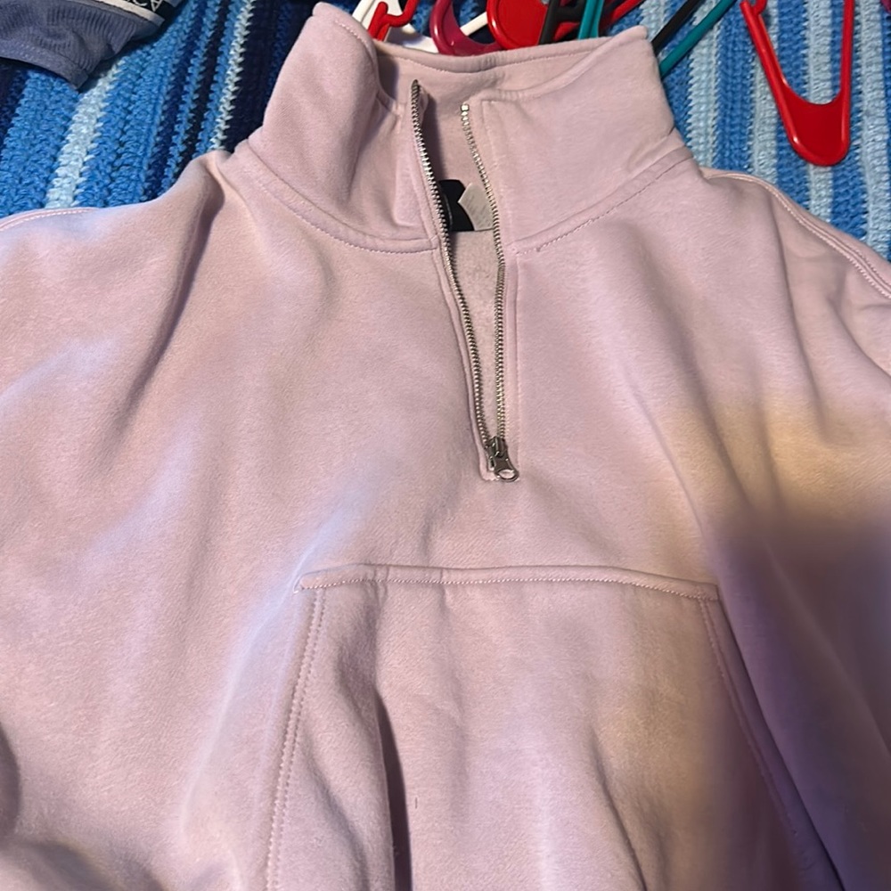 Purple long sleeve cropped hoodie
